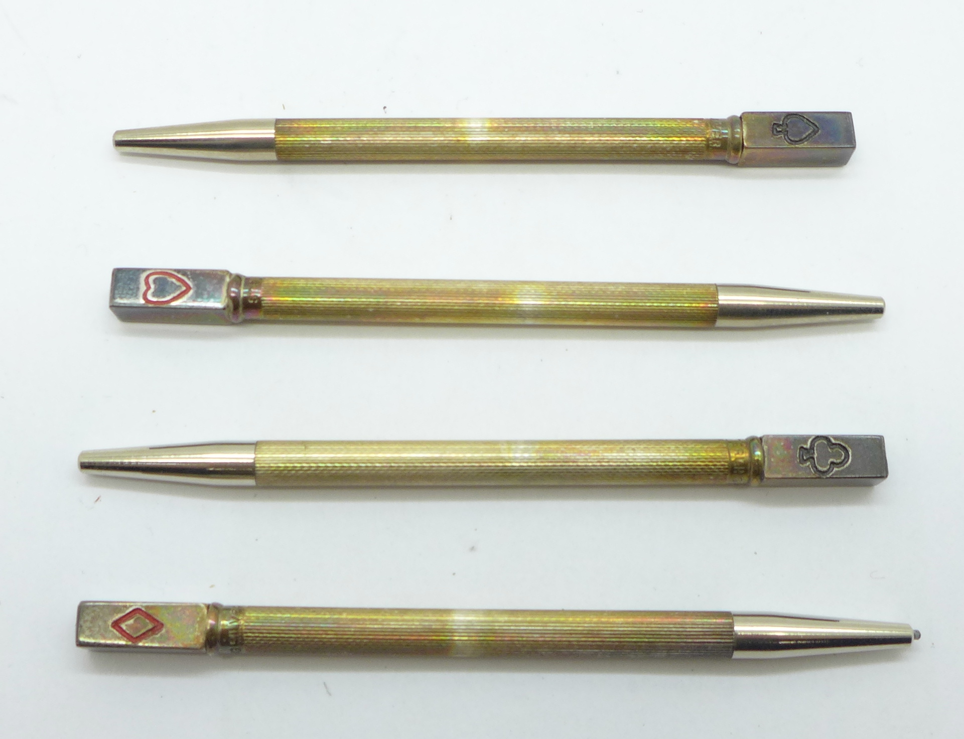 A cased set of four silver bridge pencils - Image 2 of 4