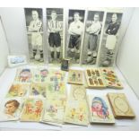 Collectors cards; footballers, Henry, small playing cards, etc.