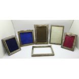 Six silver photograph frames, one a/f