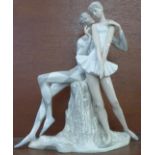 A Lladro figure of two ballet dancers known as ?Idyl? (Lladro Ref 1017), designed by Antonio Ruiz in