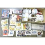 A box of collectors cards and trade cards