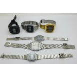 Six Casio wristwatches
