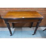 A George IV mahogany rectangular fold over card table