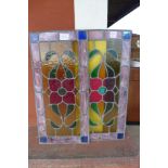 A pair stained glass panes