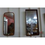 Two teak framed mirrors