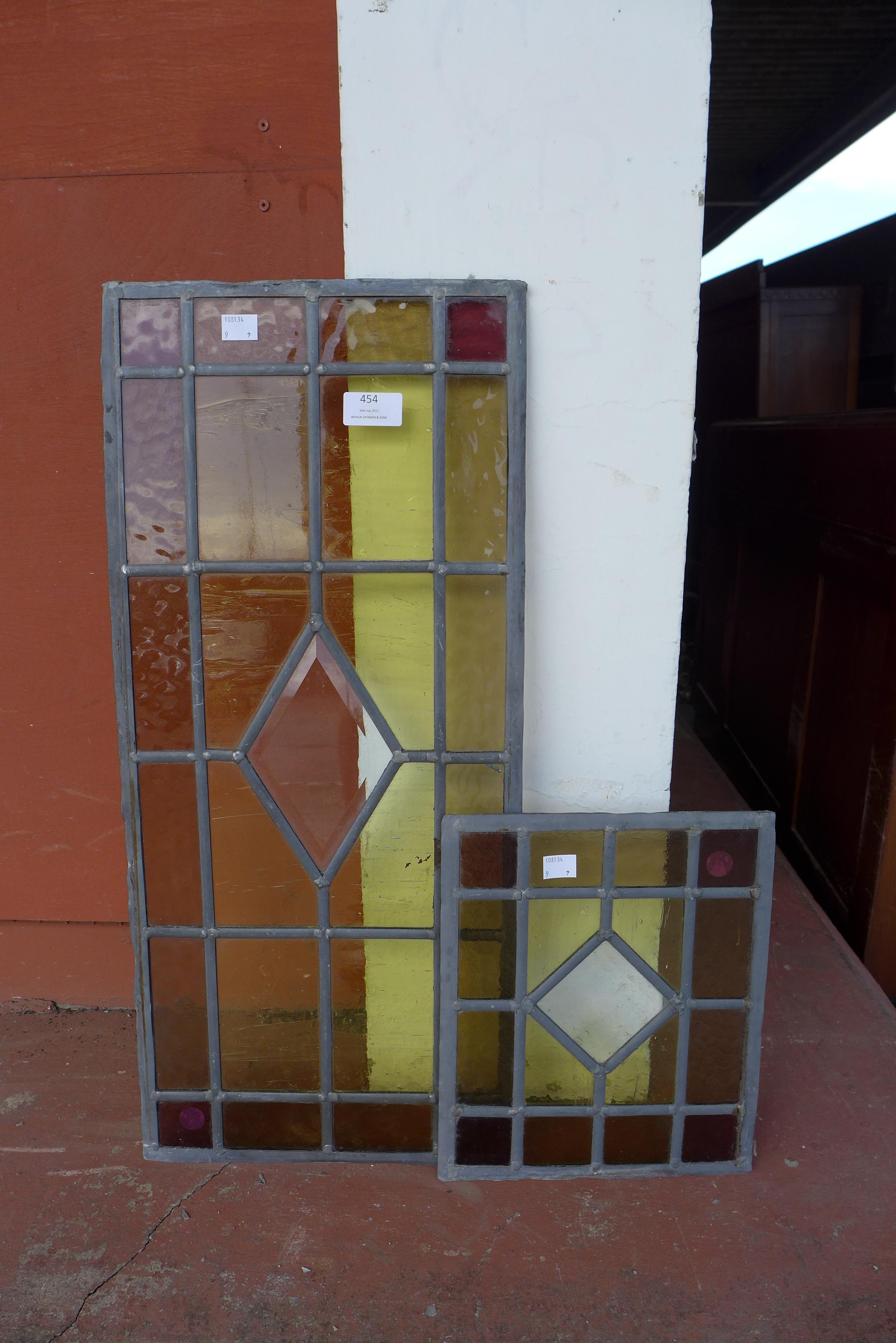 Two stained glass panes