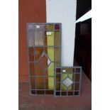 Two stained glass panes