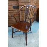 A 19th Century elm, beech and yew wood Windsor chair