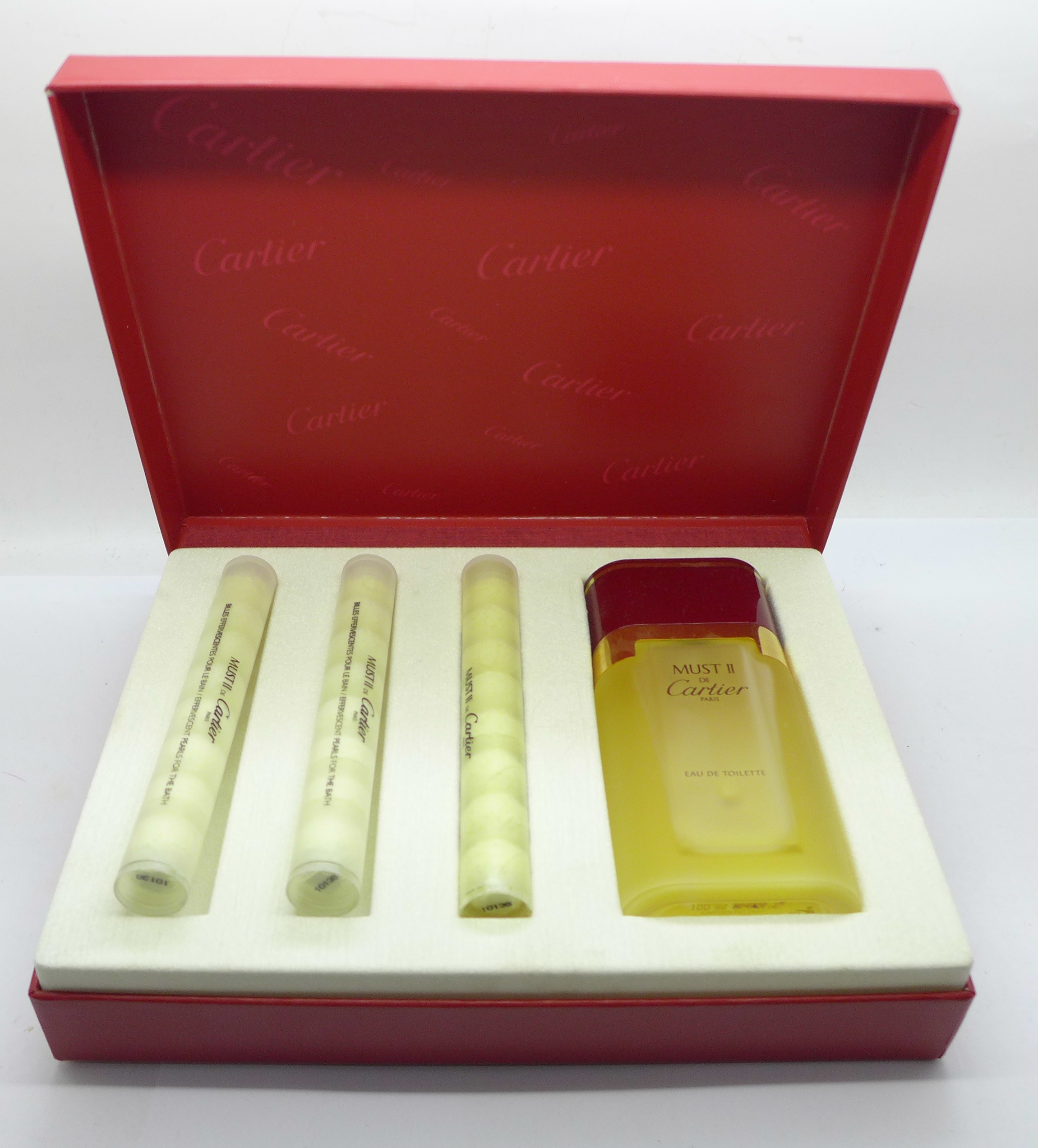 A Must II De Cartier of Paris Bath Pleasure Set, boxed