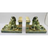 A pair of Marutomo Ware china Spaniel book ends