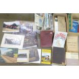 A collection of railway related ephemera including timetables, etc.