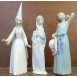 Three Lladro porcelain figurines, ?Fairy Godmother? (ref 4595), designed by Antonio Ruiz, issued