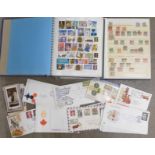 Stamps; first day covers, Malaya and worldwide (two albums and envelope)