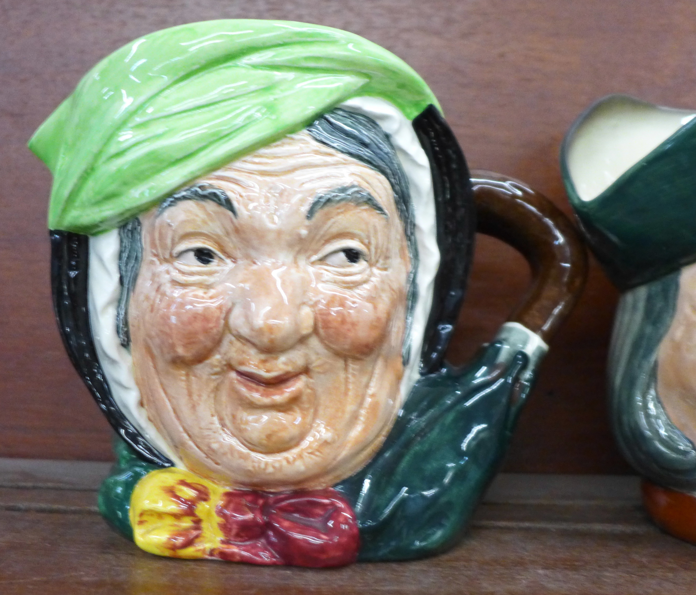 Three Royal Doulton large character jugs, Sairey Gamp, Toby Philpots and Uncle Tom Cobbleigh, two - Image 2 of 2