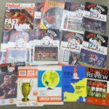 Football programmes; Manchester United home programmes from the 1960's onwards, includes European/