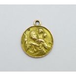 A 9ct gold St. Christopher charm, 1.4g