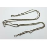 A silver guard chain, 68g