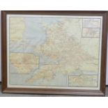 A framed map, Great Western Railway