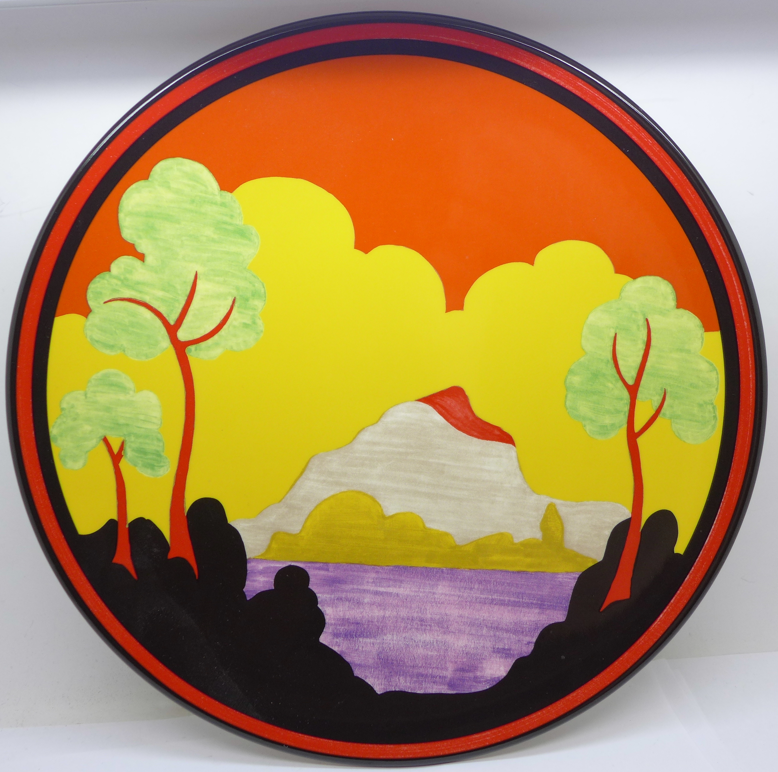 A Wedgwood Bradford Exchange Clarice Cliff Centenary Etna plate, limited edition, with