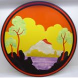 A Wedgwood Bradford Exchange Clarice Cliff Centenary Etna plate, limited edition, with