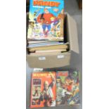 A collection of Dandy and Beano books and a collection of other annuals including Shoot, Eagle,