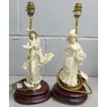 Two Florence figural table lamps