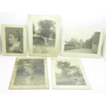 Five Victorian and Edwardian opaque glass photographs