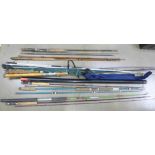 A collection of fishing rods including Normark, Craddock, Fuji and Edgar Sealy