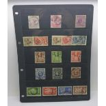 Stamps; GB high values, Queen Victoria to King George VI on stock sheet