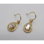 A pair of silver gilt drop earrings