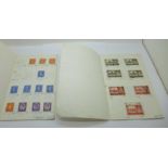Stamps; two small folders of stamps including six penny reds and definitives