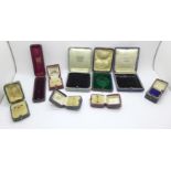 Nine vintage jewellery boxes