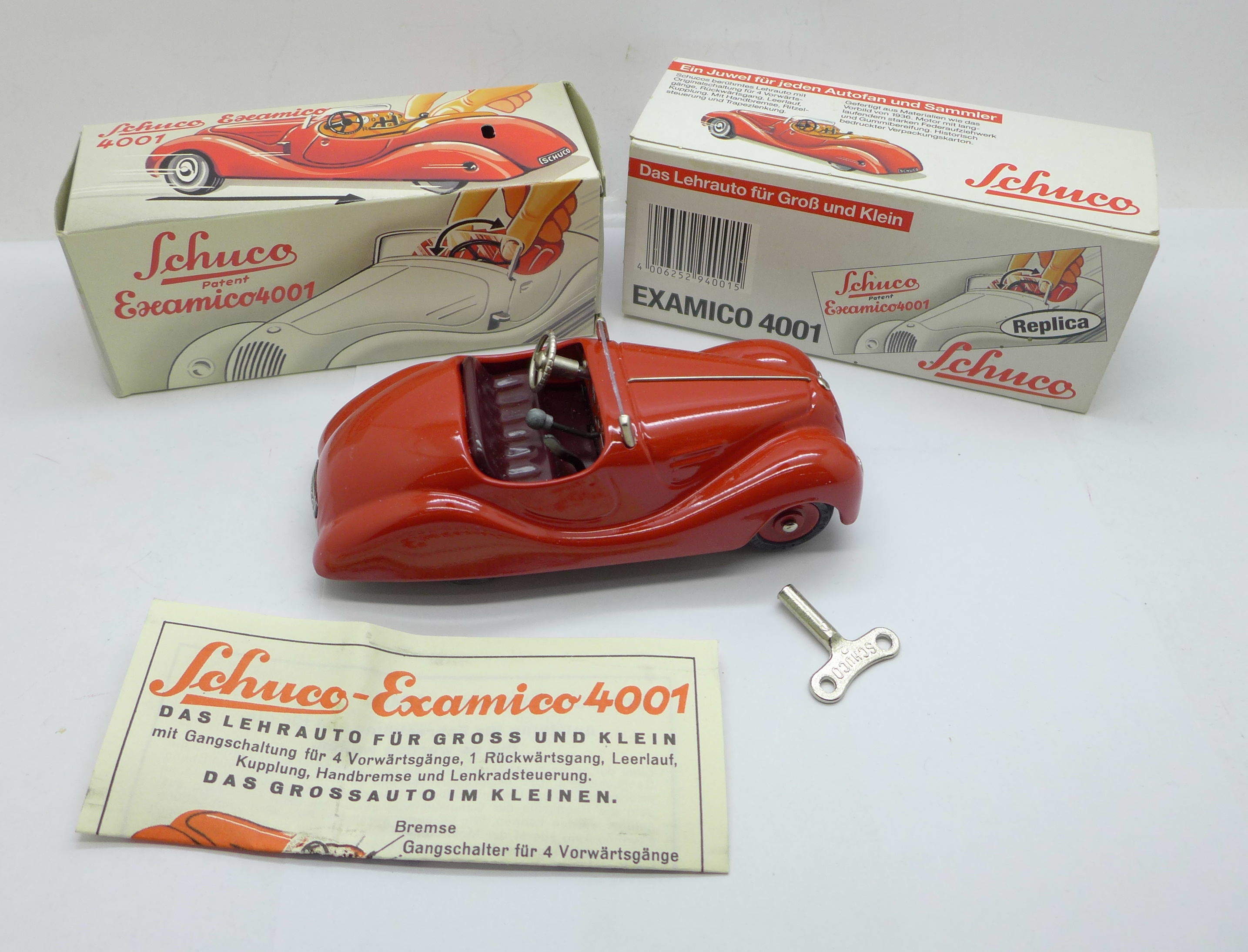 A Schuco Examico 4001 1936 replica car, boxed