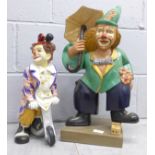 Two large clown figures **PLEASE NOTE THIS LOT IS NOT ELIGIBLE FOR POSTING AND PACKING**