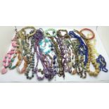 Gemstone jewellery including amethyst, lapis lazuli, etc.