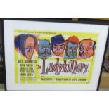 A framed The Ladykillers poster, width of frame 82cm
