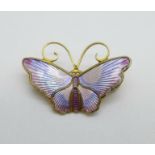 A silver gilt and enamel butterfly brooch, signed David-Andersen, Norway Sterling 925S