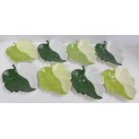 Two sets of four Carlton Ware leaf shaped dishes
