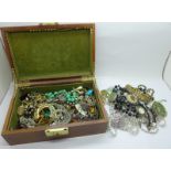 A jewellery box and costume jewellery