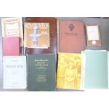 A collection of hardback books and sheet music, and a pair of Carl Zeiss Jena 8x30 binoculars **