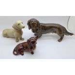 Three models of dachshunds, Goebel, Szeiler and one other
