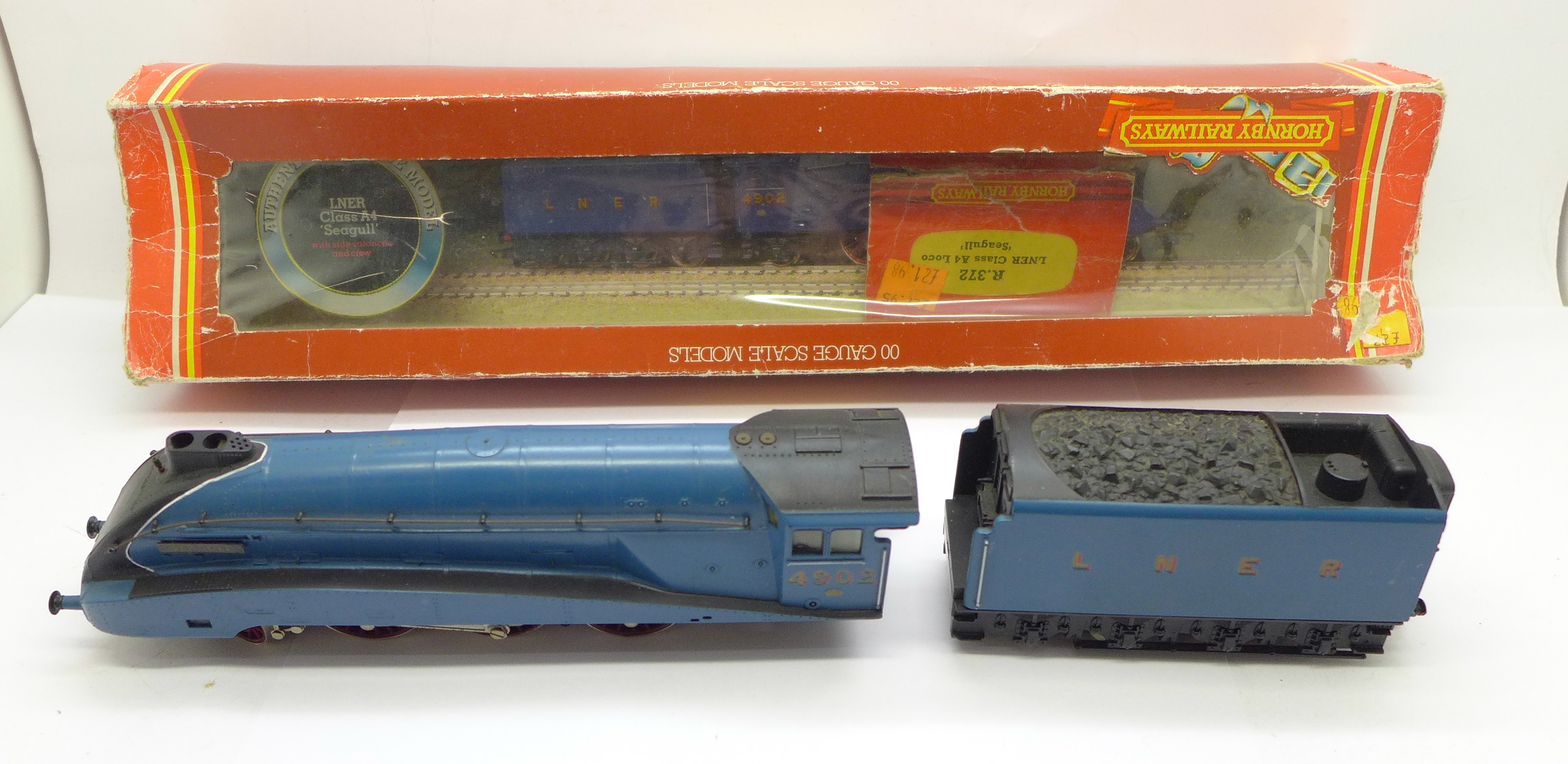 A Hornby Railways model LNER Class A4 'Seagull' locomotive and tender, R.372, box a/f