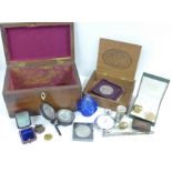 Assorted items including a 19th Century portrait seal fob and a Smiths stop watch