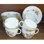Royal Crown Derby Derby Posies; six cups, eight saucers and six side plates