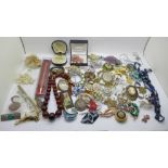 Costume jewellery, etc., including vintage