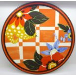 A Wedgwood Bradford Exchange Clarice Cliff Centenary Blossom Applique Bizarre plate, limited