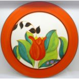 A Wedgwood Bradford Exchange Clarice Cliff Centenary Red Tulip plate, limited edition, with