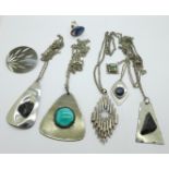 1970's stainless steel jewellery, etc.