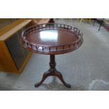 A Chippendale Revival mahogany gallery top tripod table