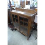 An oak two door bookcase